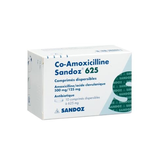 CO Amoxicillin Sandoz 625 mg 10 Disp tablets CO Amoxicillin Sandoz 625 mg 10 Disp tablets