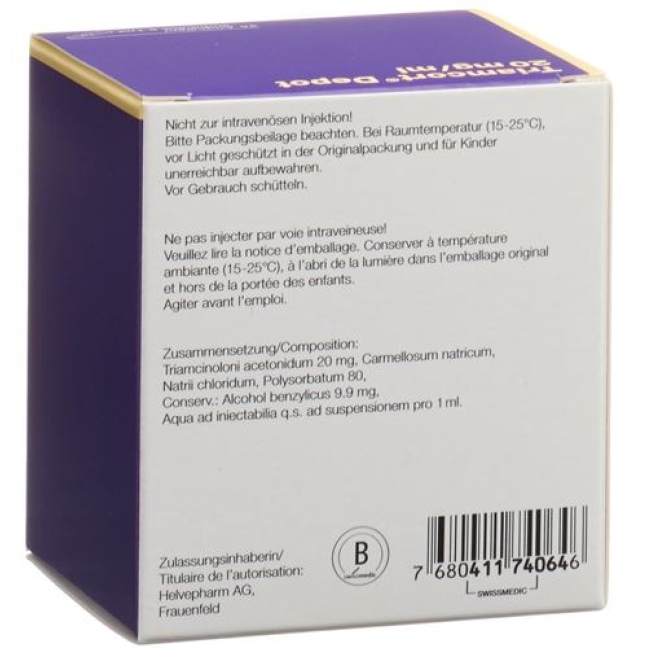 Triamcort Depot 20 mg 25 Ampullen je 1 ml Triamcort Depot 20 mg 25 Ampullen je 1 ml