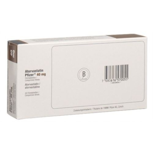 Atorvastatin Pfizer 40 mg 30 filmtablets Atorvastatin Pfizer 40 mg 30 filmtablets