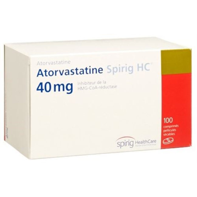 Atorvastatin Spirig 40 mg 100 filmtablets Atorvastatin Spirig 40 mg 100 filmtablets