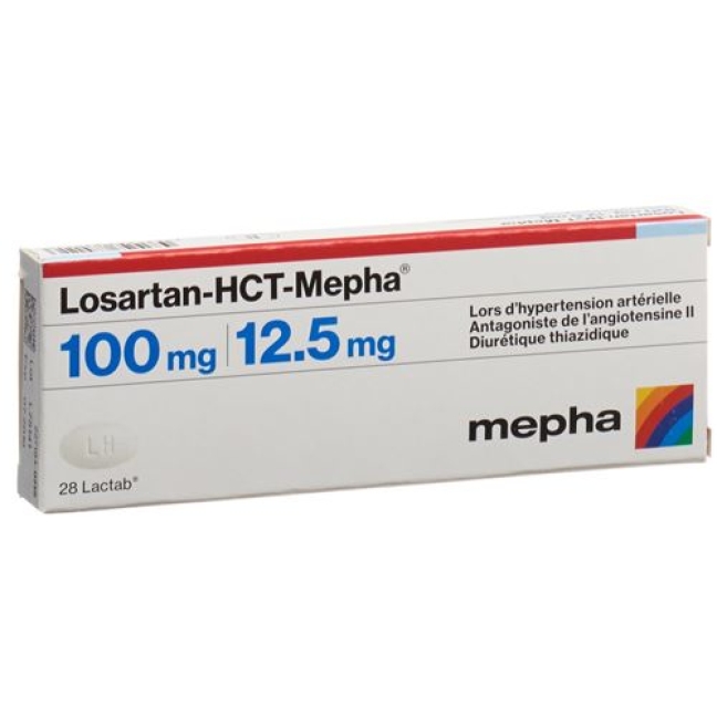 Losartan HCT Mepha 100/12.5 mg 28 Lactabs Losartan HCT Mepha 100/12.5 mg 28 Lactabs