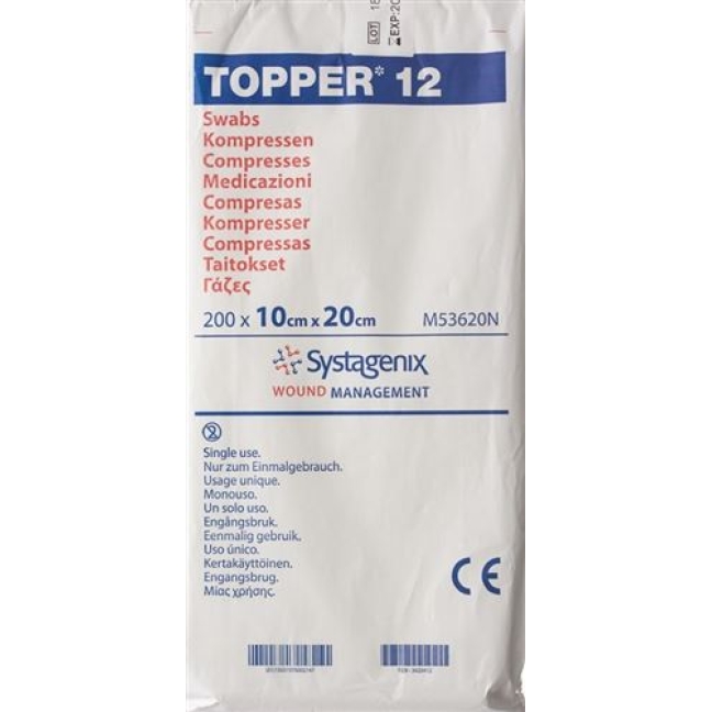 Topper 12 Einmal-Kompressen 10x20см не стерильный 200 штук