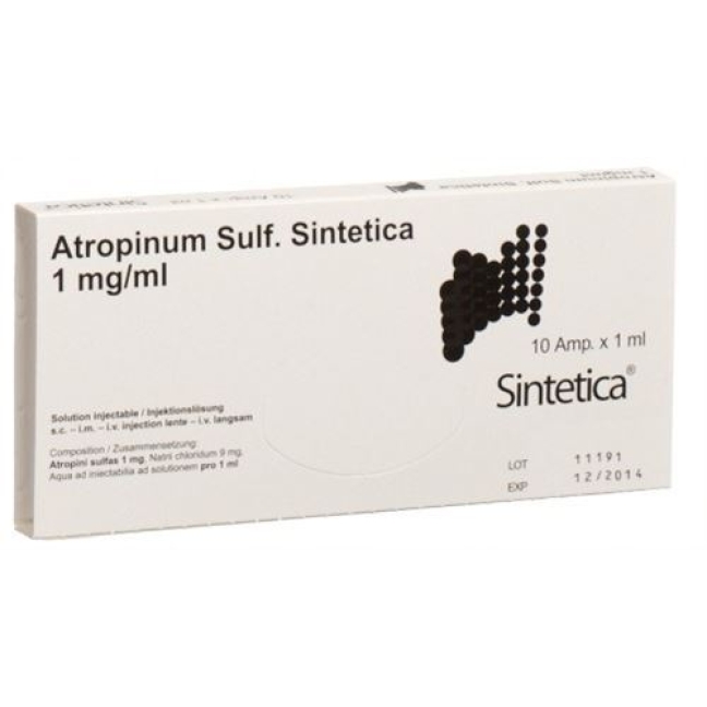 Atropinum Sulf Sintetica 1 mg/ml 10 X 1 ml Atropinum Sulf Sintetica 1 mg/ml 10 X 1 ml