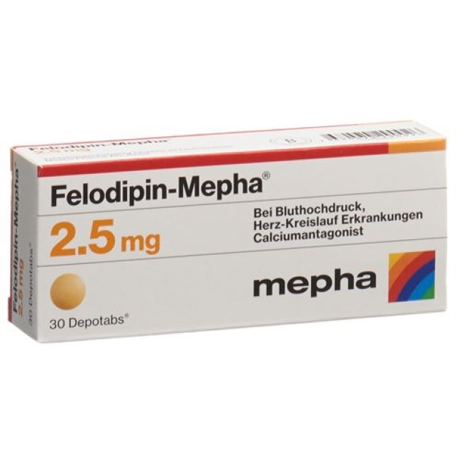 Felodipin Mepha 2.5 mg 30 Depotabs Felodipin Mepha 2.5 mg 30 Depotabs