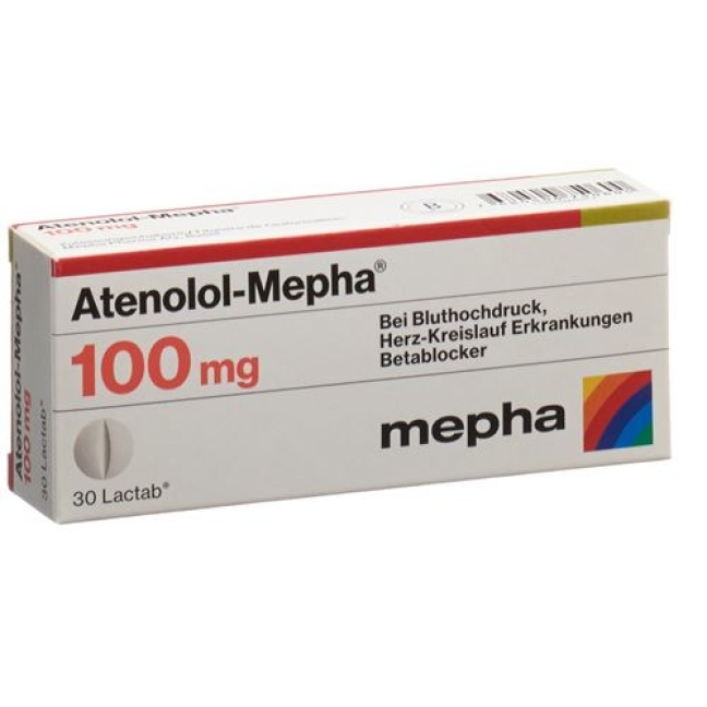 Atenolol Mepha 100 mg 100 Lactabs Atenolol Mepha 100 mg 100 Lactabs