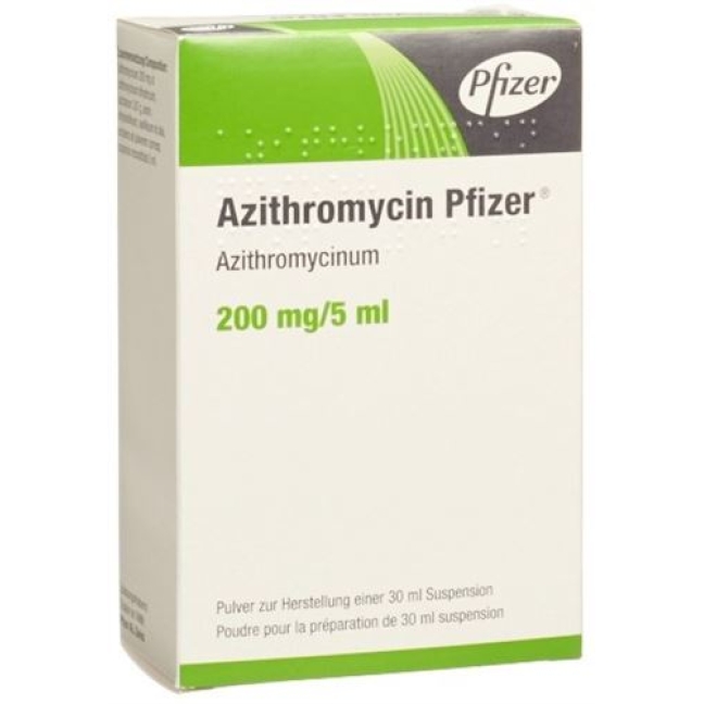 Azithromycin Pfizer 200 mg/5 ml 30 ml Azithromycin Pfizer 200 mg/5 ml 30 ml