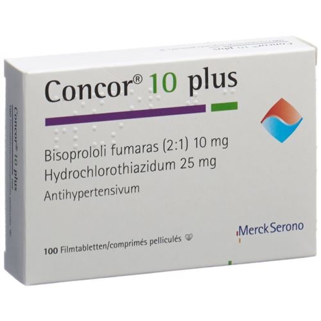 Concor 10 mg Plus 25 mg 100 Lacktabs Concor 10 mg Plus 25 mg 100 Lacktabs