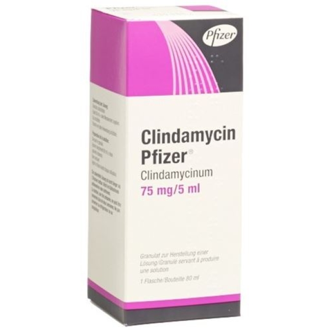 Clindamycin Pfizer 75 mg/5 ml Granulat 80 ml Clindamycin Pfizer 75 mg/5 ml Granulat 80 ml