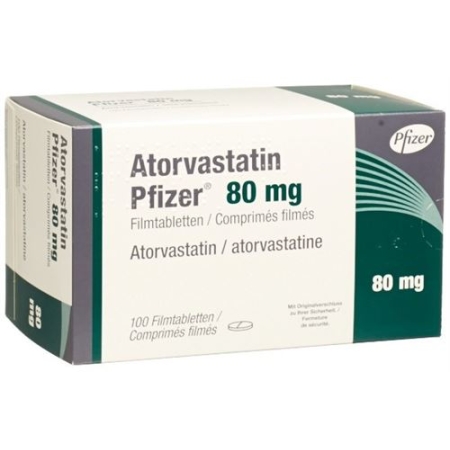 Atorvastatin Pfizer 80 mg 100 filmtablets Atorvastatin Pfizer 80 mg 100 filmtablets