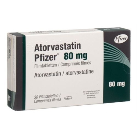 Atorvastatin Pfizer 80 mg 30 filmtablets Atorvastatin Pfizer 80 mg 30 filmtablets