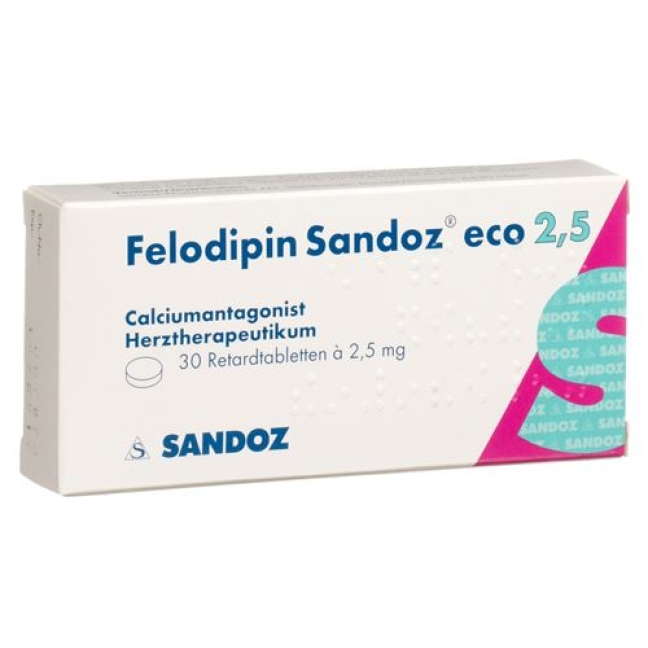 Felodipin Sandoz ECO Retard 2.5 mg 30 tablets Felodipin Sandoz ECO Retard 2.5 mg 30 tablets
