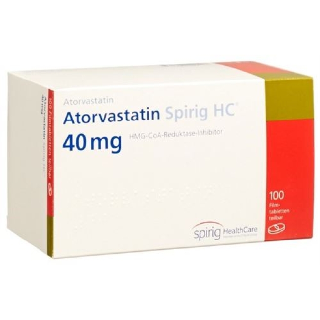 Atorvastatin Spirig 40 mg 100 filmtablets Atorvastatin Spirig 40 mg 100 filmtablets