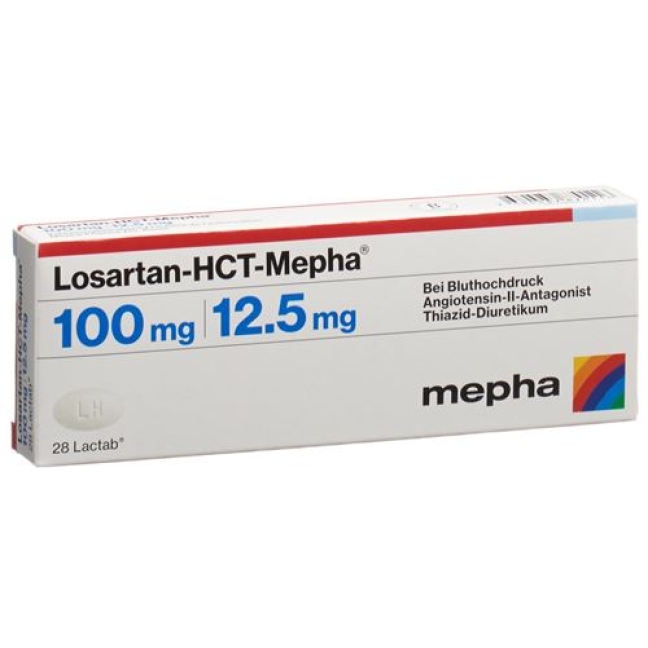 Losartan HCT Mepha 100/12.5 mg 28 Lactabs Losartan HCT Mepha 100/12.5 mg 28 Lactabs