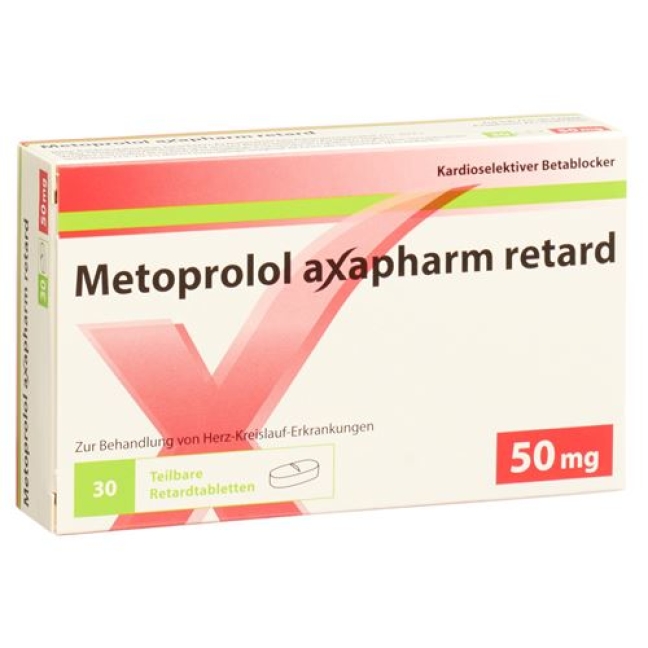 Metoprolol Axapharm 50 mg 100 Retard tablets Metoprolol Axapharm 50 mg 100 Retard tablets
