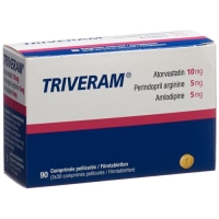 Триверам 10 мг / 5 мг / 5 мг 90 таблеток покрытых оболочкой Триверам 10 мг / 5 мг / 5 мг 90 таблеток покрытых оболочкой