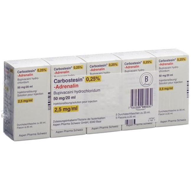 Carbostesin 0.25% Adrenalin 20 ml 5 Ampullen Carbostesin 0.25% Adrenalin 20 ml 5 Ampullen