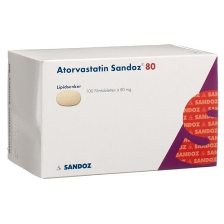 Atorvastatin Sandoz 80 mg 100 filmtablets Atorvastatin Sandoz 80 mg 100 filmtablets