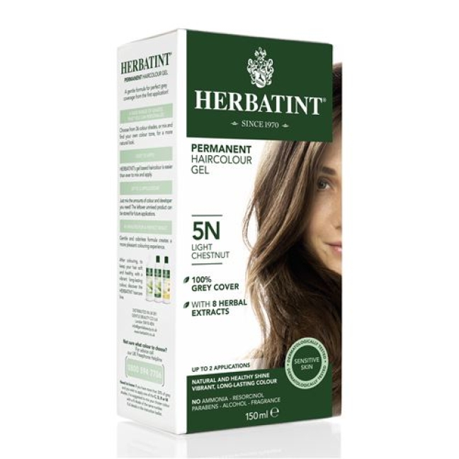 Herbatint Haarfarbegel 5n Helles Kast Braun 150мл Herbatint Haarfarbegel 5n Helles Kast Braun 150мл