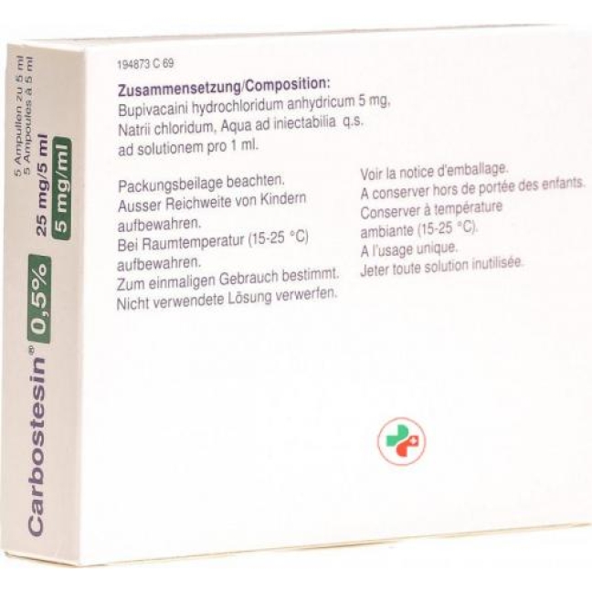 Carbostesin 0.5% 5 ml 5 Ampullen Carbostesin 0.5% 5 ml 5 Ampullen
