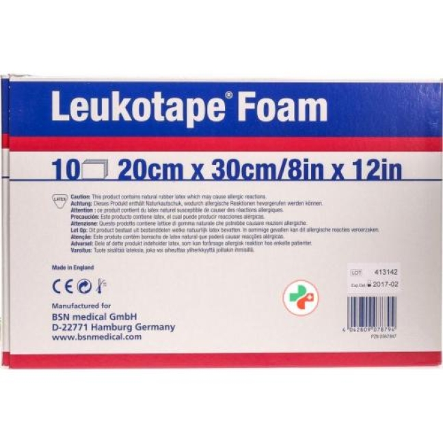 Leukotape Foam Polstermaterial 20x30см 10 штук