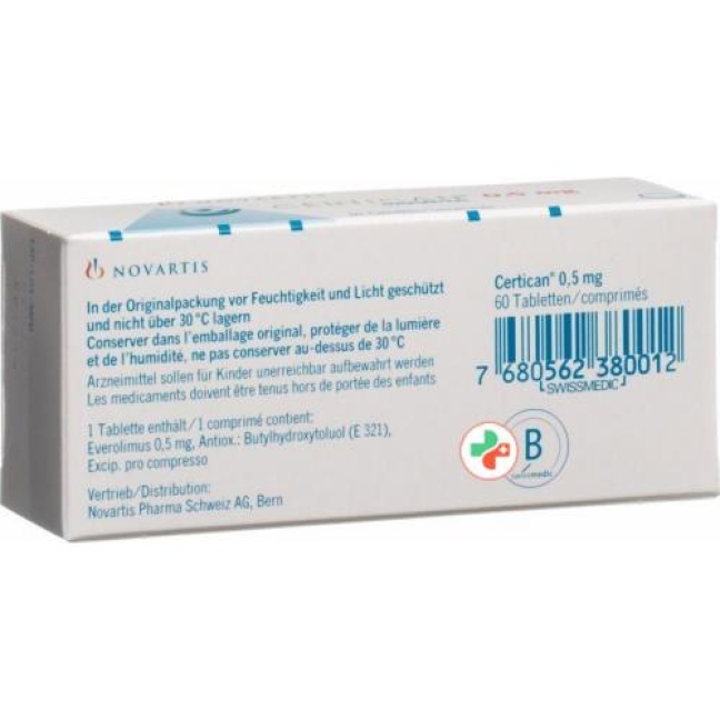 Certican 0.5 mg 6 X 10 tablets Certican 0.5 mg 6 X 10 tablets