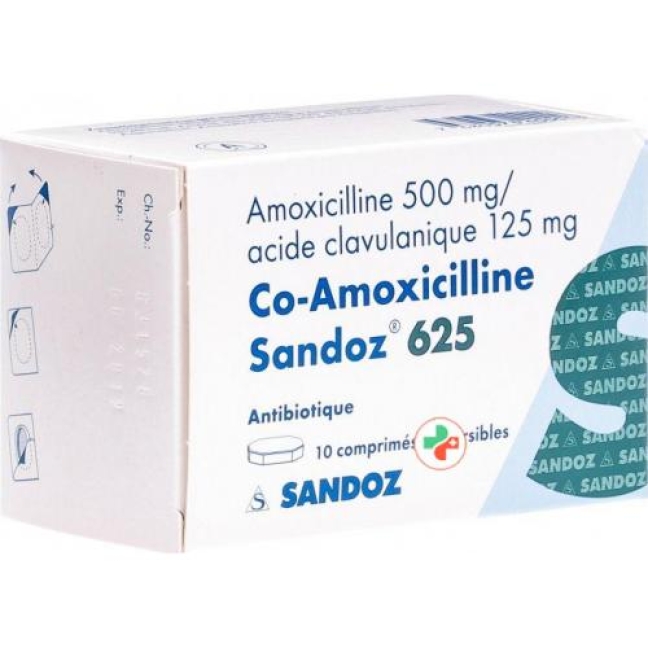 CO Amoxicillin Sandoz 625 mg 10 Disp tablets CO Amoxicillin Sandoz 625 mg 10 Disp tablets