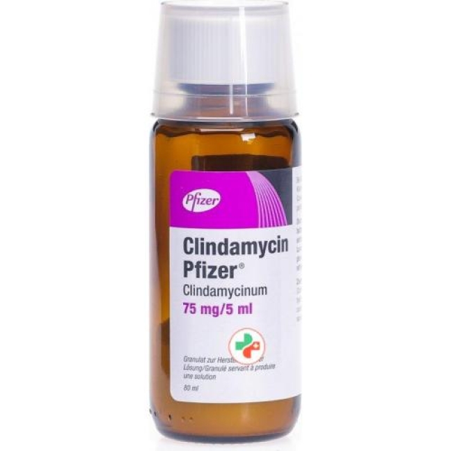 Clindamycin Pfizer 75 mg/5 ml Granulat 80 ml Clindamycin Pfizer 75 mg/5 ml Granulat 80 ml