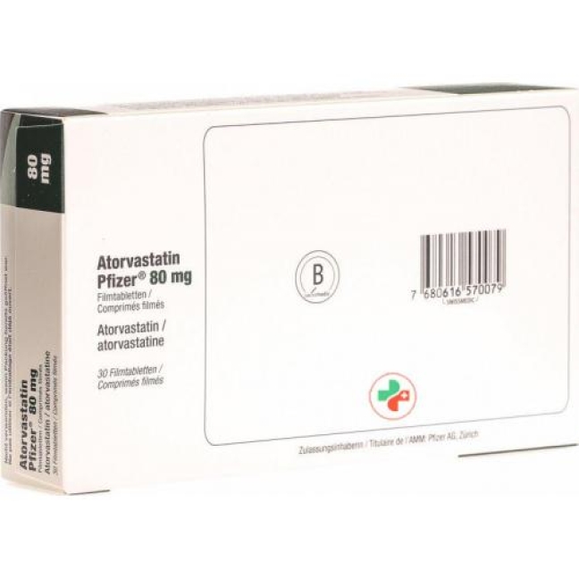 Atorvastatin Pfizer 80 mg 30 filmtablets Atorvastatin Pfizer 80 mg 30 filmtablets