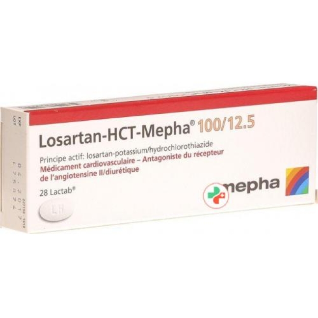 Losartan HCT Mepha 100/12.5 mg 28 Lactabs Losartan HCT Mepha 100/12.5 mg 28 Lactabs
