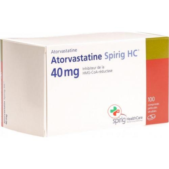 Atorvastatin Spirig 40 mg 100 filmtablets Atorvastatin Spirig 40 mg 100 filmtablets