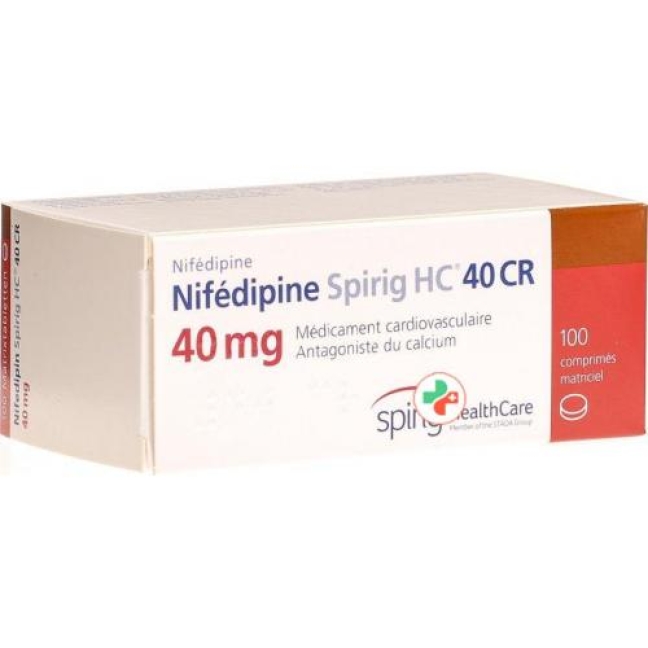 Nifedipin Spirig 40 mg CR 100 tablets Nifedipin Spirig 40 mg CR 100 tablets