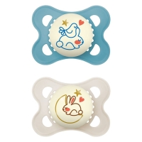 MAM Night Nuggi 0-6m blue/white