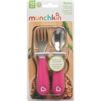 MUNCHKIN Raise Löffel und Gabel Edelstahl 2 Stk MUNCHKIN Raise Löffel und Gabel Edelstahl 2 Stk