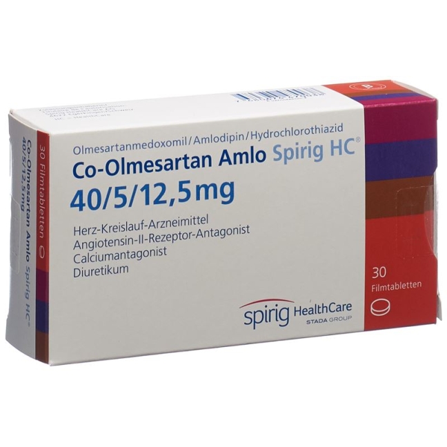 КООЛМЕСАРТАН АМЛО Спириг HC 40/5/12,5мг КООЛМЕСАРТАН АМЛО Спириг HC 40/5/12,5мг