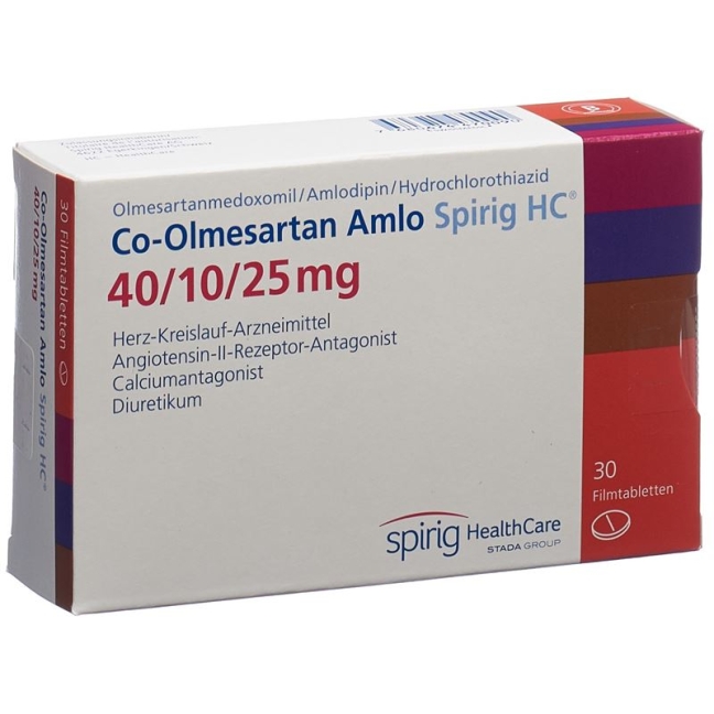 КО-ОЛМЕСАРТАН АМЛО Спириг HC 40/10/25мг КО-ОЛМЕСАРТАН АМЛО Спириг HC 40/10/25мг