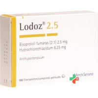 Лодоз 2,5/6,25 мг 100 таблеток покрытых оболочкой Лодоз 2,5/6,25 мг 100 таблеток покрытых оболочкой