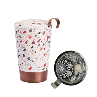 Herboristeria Terrazzo teacup with strainer Herboristeria Terrazzo teacup with strainer